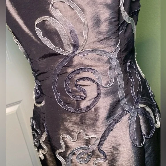 Jessica McClintock Elegant Strapless Gray Dress Size 6 - Picture 5 of 7